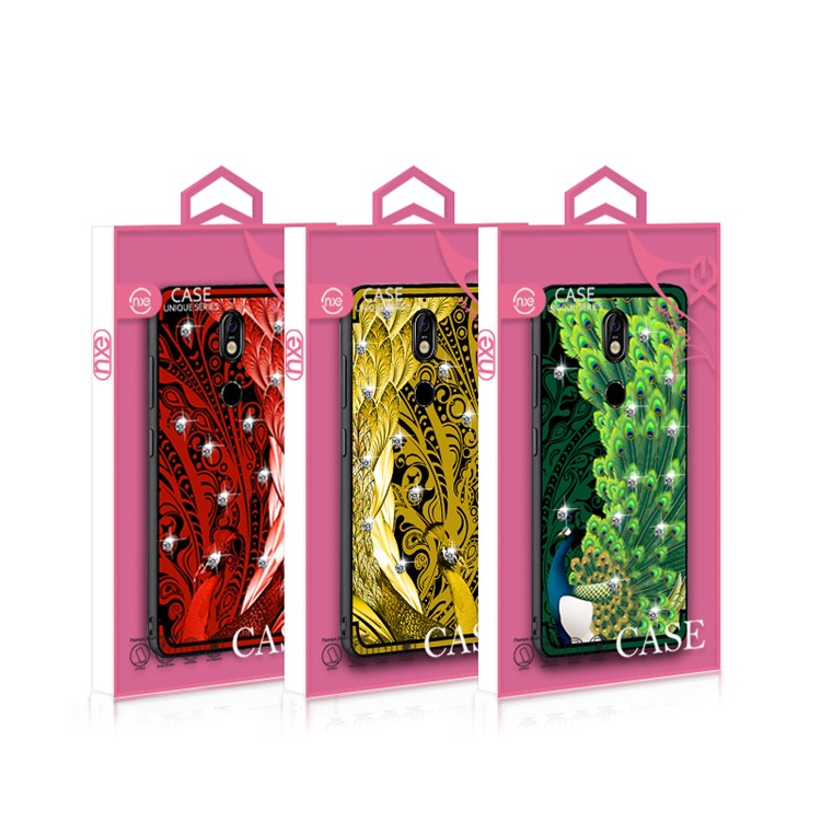 10Pcs/Set NXE Unique Series Diamond Peacock TPU Phone Casing for Nokia 7 - Green-6