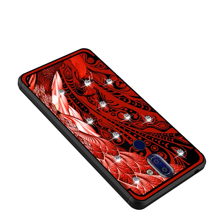 10PCS/Set NXE Unique Series Diamond Peacock TPU Case for Nokia 9 / 8 Sirocco - Red-4