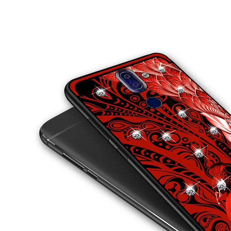 10PCS/Set NXE Unique Series Diamond Peacock TPU Case for Nokia 9 / 8 Sirocco - Red-5