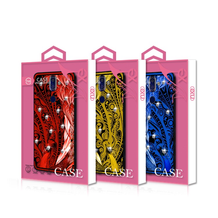 10PCS/Set NXE Unique Series Diamond Peacock TPU Case for Nokia 9 / 8 Sirocco - Red-6