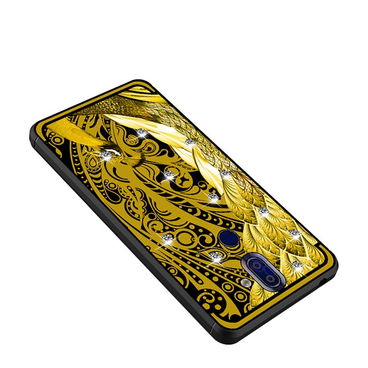 10PCS/Set NXE Unique Series Diamond Peacock TPU Phone Case for Nokia 9 / 8 Sirocco - Gold-4