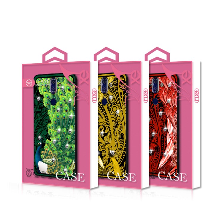 10PCS/Set NXE Unique Series Diamond Peacock TPU Cover for Nokia 9 / 8 Sirocco - Green-6