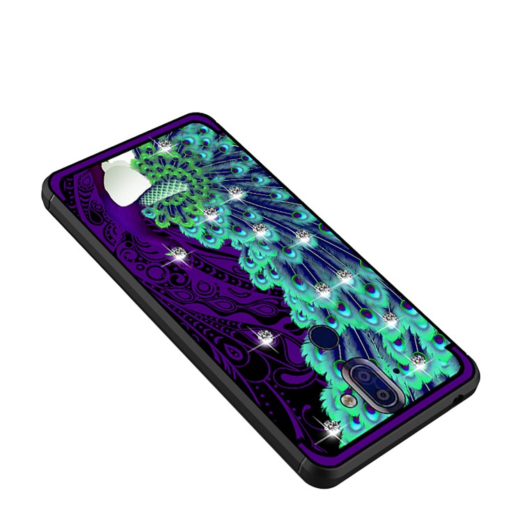 10PCS/Set NXE Unique Series Diamond Peacock TPU Cover Shell for Nokia 8 Sirocco - Purple-4