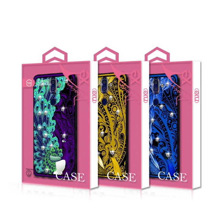 10PCS/Set NXE Unique Series Diamond Peacock TPU Cover Shell for Nokia 8 Sirocco - Purple-6