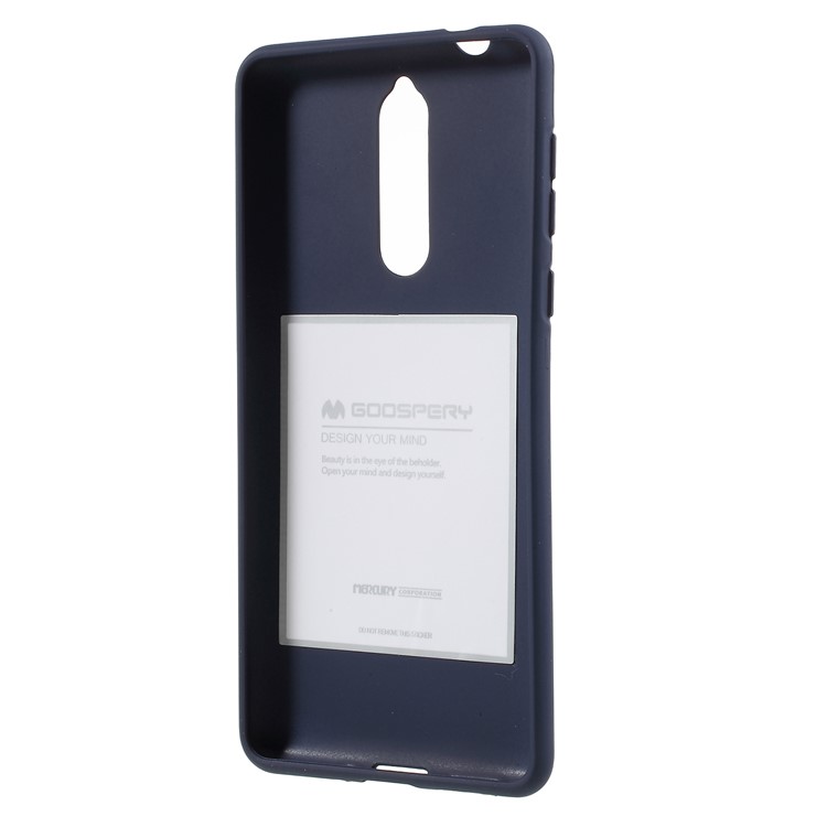 MERCURY GOOSPERY Matte Skin TPU Phone Casing Cover for Nokia 8 - Blue-3