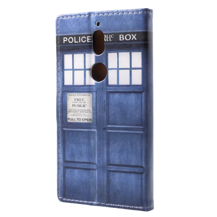 Pattern Printing Magnetic Stand Leather Wallet Mobile Phone Case for Nokia 7 - Police Box-2