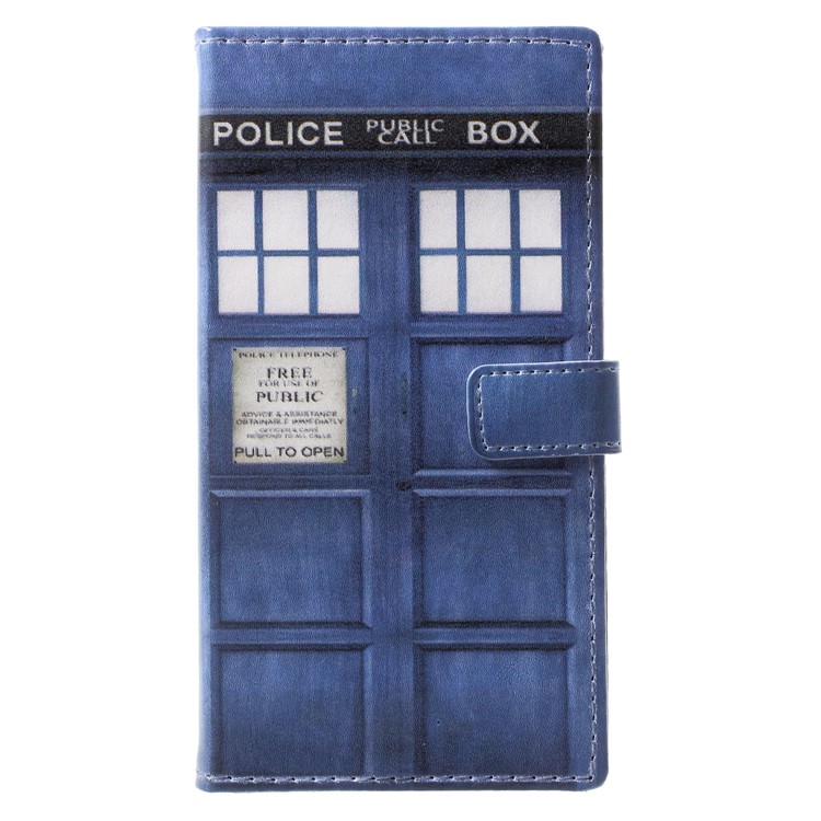 Pattern Printing Magnetic Stand Leather Wallet Mobile Phone Case for Nokia 7 - Police Box-3