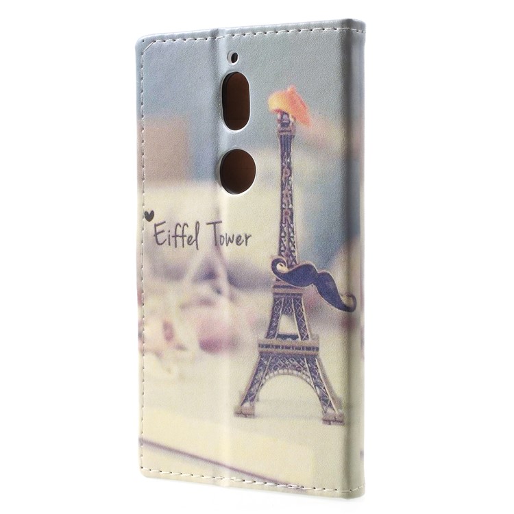 Pattern Printing Magnetic Stand Leather Wallet Cell Phone Case for Nokia 7 - Eiffel Tower-2