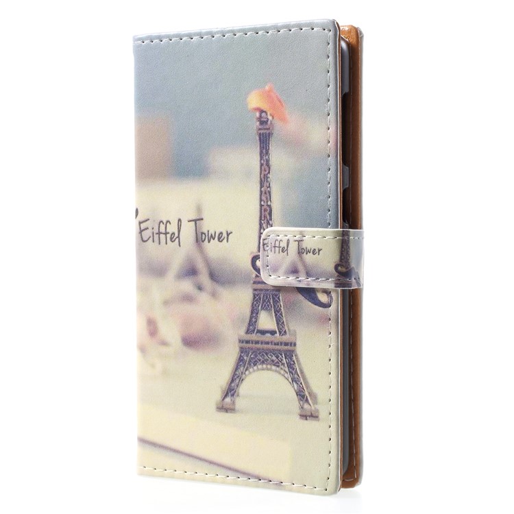 Pattern Printing Magnetic Stand Leather Wallet Cell Phone Case for Nokia 7 - Eiffel Tower-3