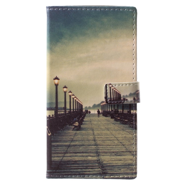 Pattern Printing Magnetic Stand Leather Wallet Cell Phone Shell for Nokia 7 - Street-1
