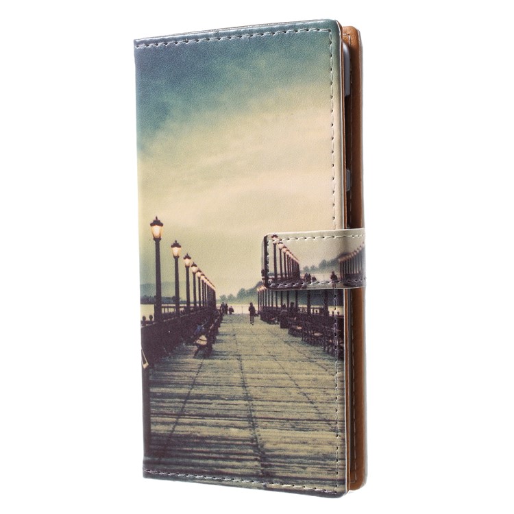 Pattern Printing Magnetic Stand Leather Wallet Cell Phone Shell for Nokia 7 - Street-3