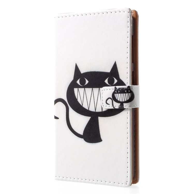 Pattern Printing Magnetic Stand Leather Wallet Cover for Nokia 7 - Cartoon Cat-3