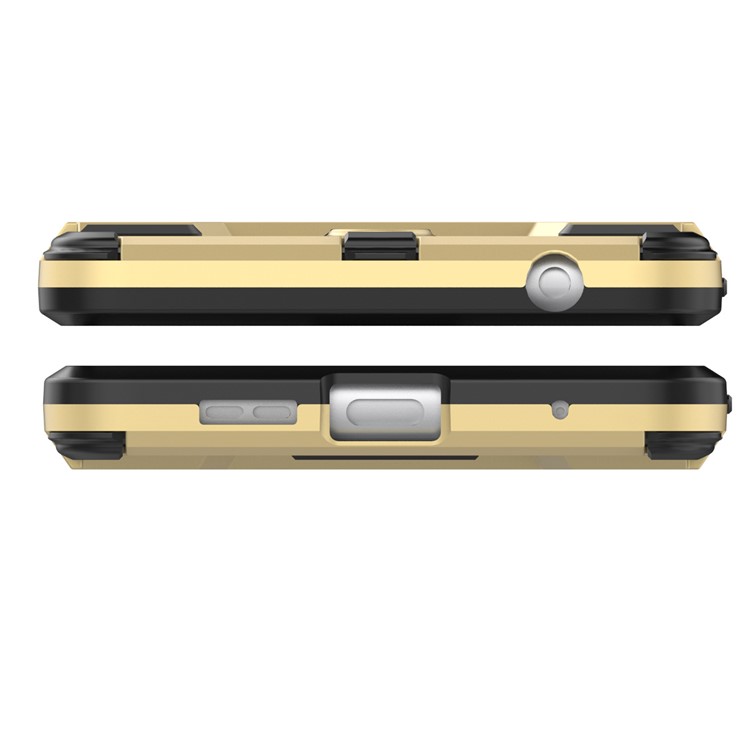 Cool Plastic TPU Hybrid Cell Phone Cover with Kickstand for Nokia 7 - Gold-7