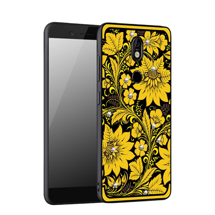 10Pcs/Set NXE Diamonds Decor Autumn Pattern TPU Case for Nokia 7 - Style A-1