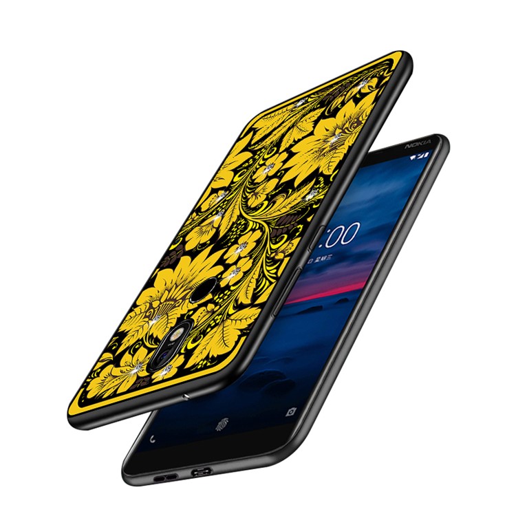 10Pcs/Set NXE Diamonds Decor Autumn Pattern TPU Case for Nokia 7 - Style A-4