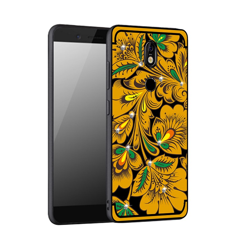 10Pcs/Set NXE Diamonds Decor Autumn Pattern TPU Protective Cover for Nokia 7 - Style B-1