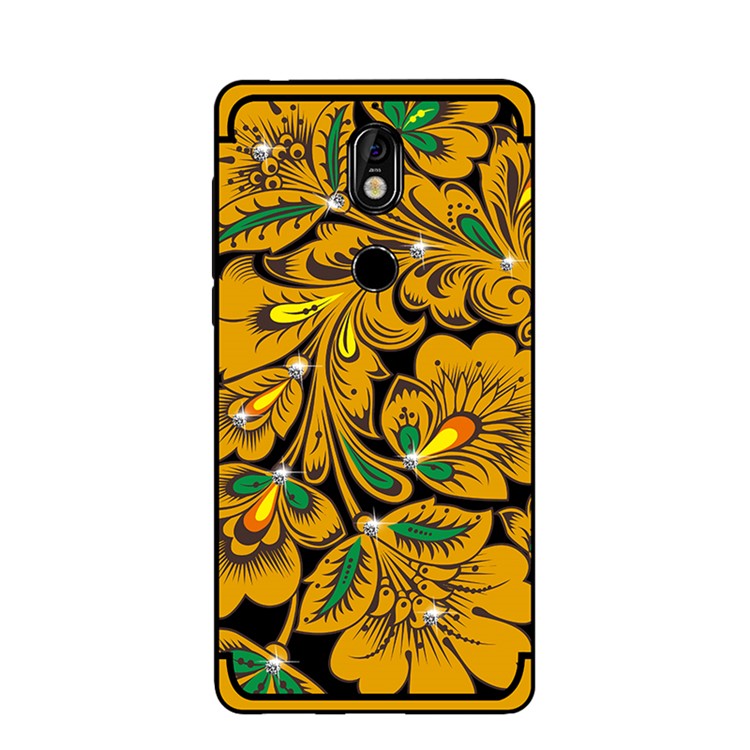 10Pcs/Set NXE Diamonds Decor Autumn Pattern TPU Protective Cover for Nokia 7 - Style B-2