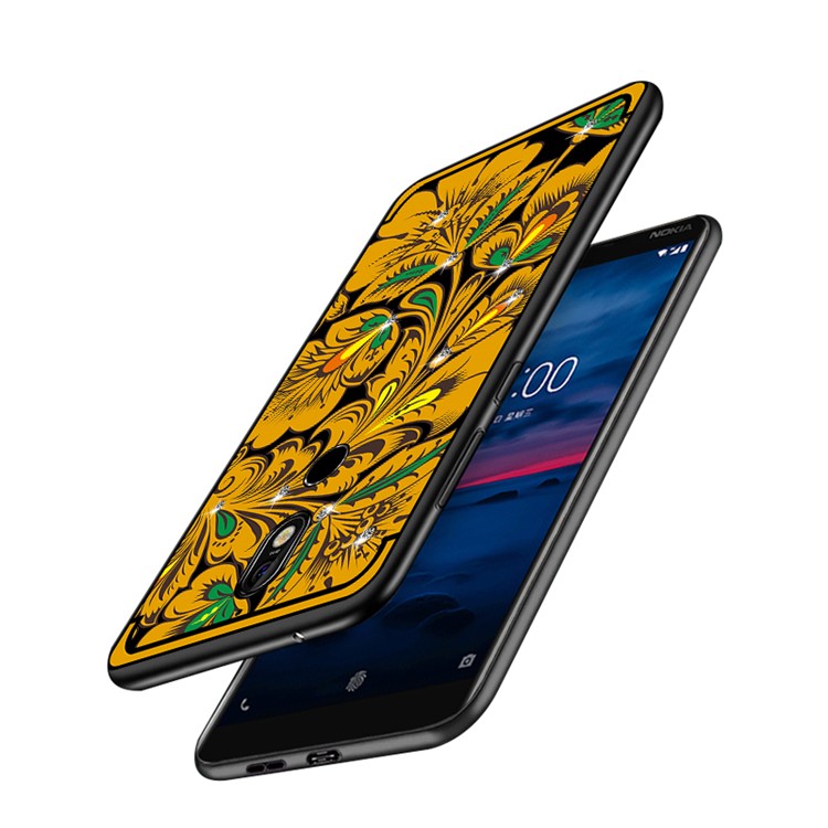10Pcs/Set NXE Diamonds Decor Autumn Pattern TPU Protective Cover for Nokia 7 - Style B-4