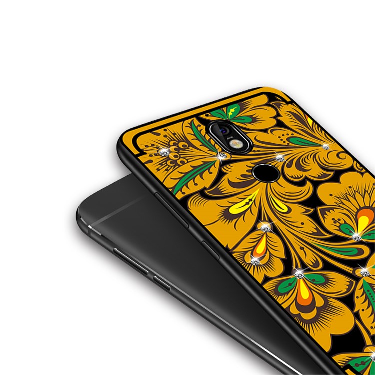 10Pcs/Set NXE Diamonds Decor Autumn Pattern TPU Protective Cover for Nokia 7 - Style B-5