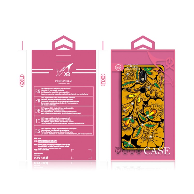 10Pcs/Set NXE Diamonds Decor Autumn Pattern TPU Protective Cover for Nokia 7 - Style B-6