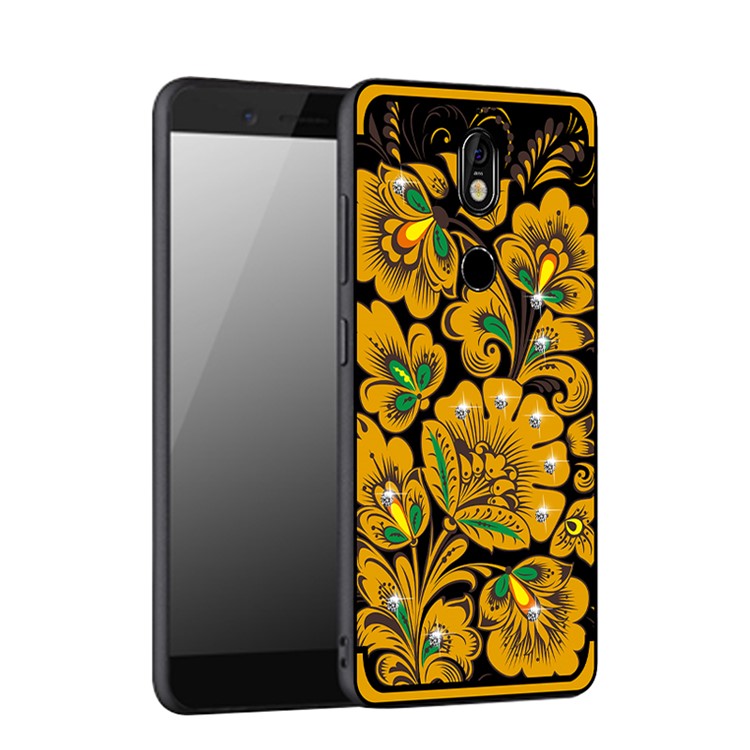 10Pcs/Set NXE Diamonds Decor Autumn Pattern Soft TPU Back Casing for Nokia 7 - Style C-1