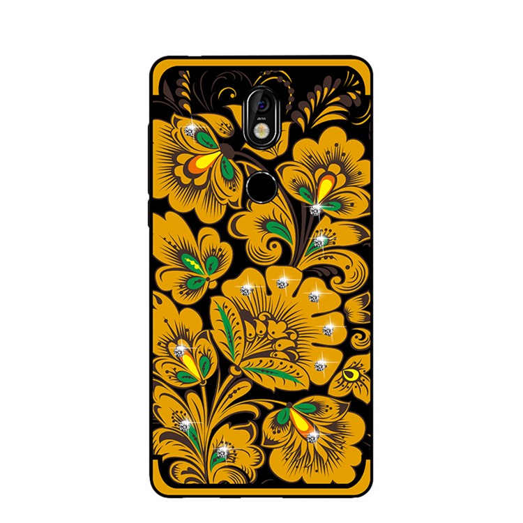 10Pcs/Set NXE Diamonds Decor Autumn Pattern Soft TPU Back Casing for Nokia 7 - Style C-2