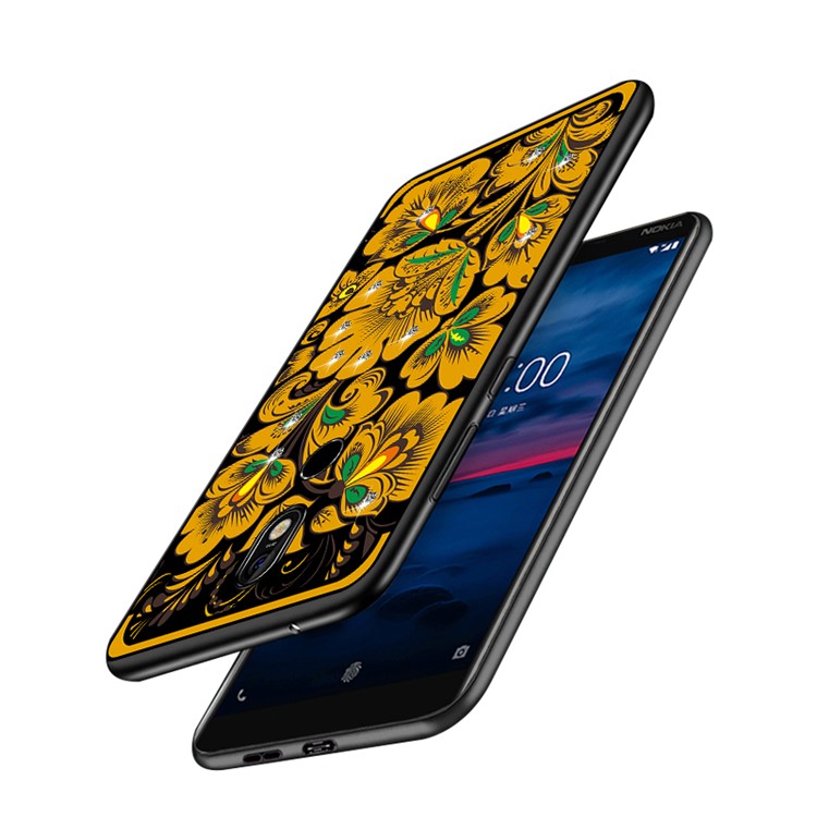 10Pcs/Set NXE Diamonds Decor Autumn Pattern Soft TPU Back Casing for Nokia 7 - Style C-4