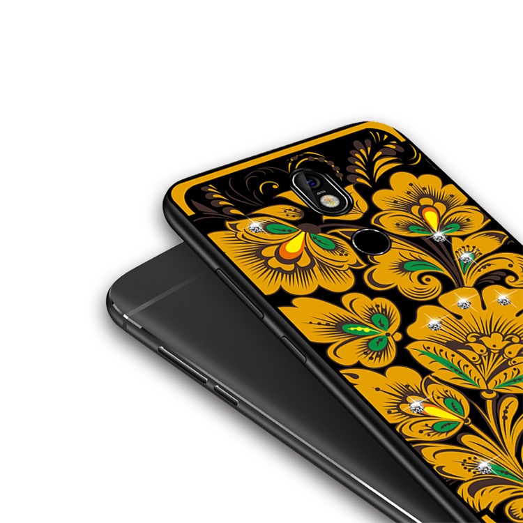 10Pcs/Set NXE Diamonds Decor Autumn Pattern Soft TPU Back Casing for Nokia 7 - Style C-5