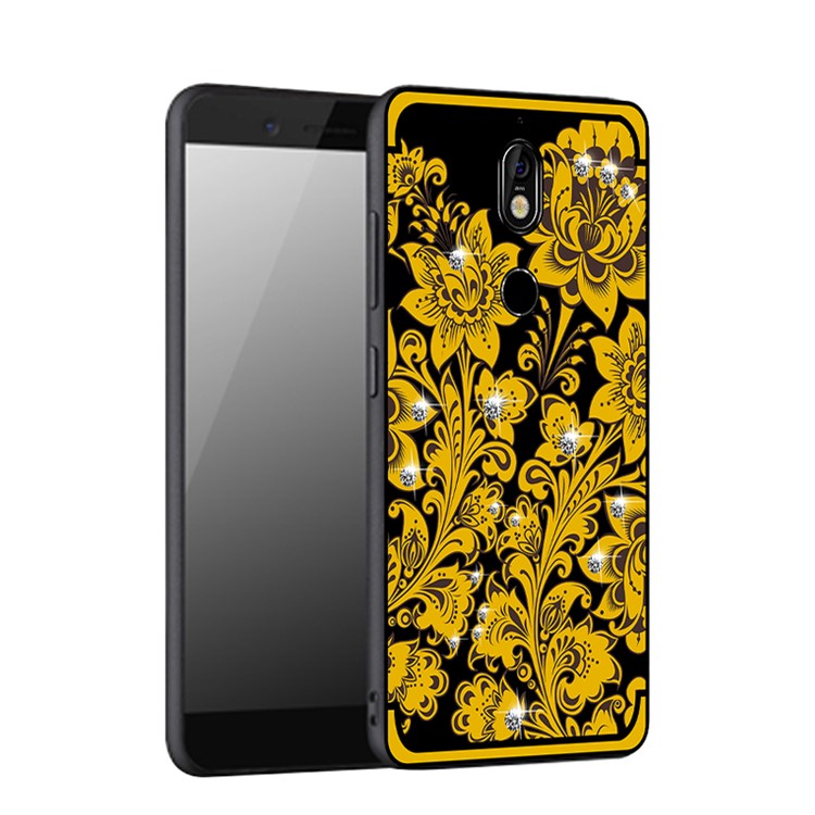 10Pcs/Set NXE Diamonds Decor Autumn Pattern TPU Cellphone Cover for Nokia 7 - Style D-1