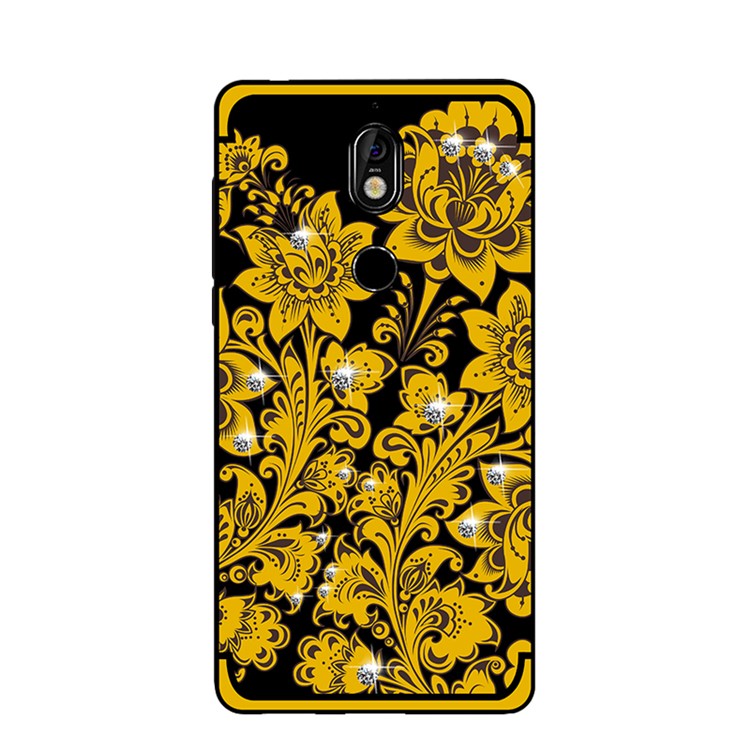 10Pcs/Set NXE Diamonds Decor Autumn Pattern TPU Cellphone Cover for Nokia 7 - Style D-2