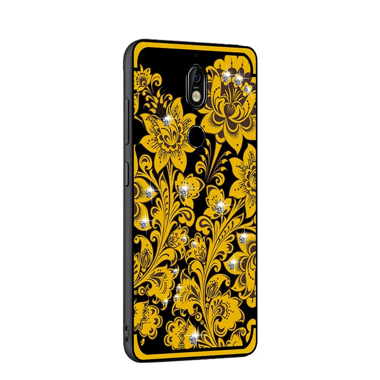 10Pcs/Set NXE Diamonds Decor Autumn Pattern TPU Cellphone Cover for Nokia 7 - Style D-3