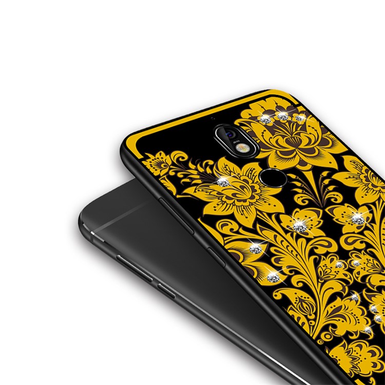 10Pcs/Set NXE Diamonds Decor Autumn Pattern TPU Cellphone Cover for Nokia 7 - Style D-5