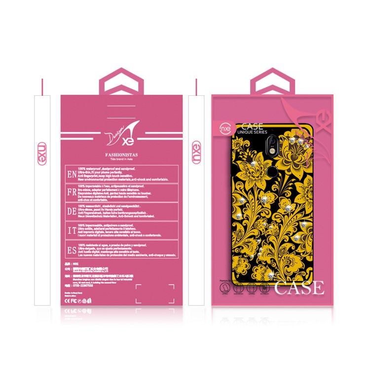 10Pcs/Set NXE Diamonds Decor Autumn Pattern TPU Cellphone Cover for Nokia 7 - Style D-6