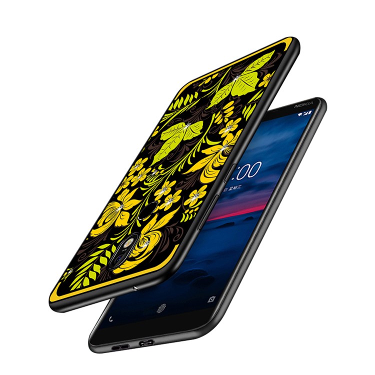 10Pcs/Set NXE Diamonds Decor Autumn Pattern TPU Featherweight Back Case for Nokia 7 - Style E-4