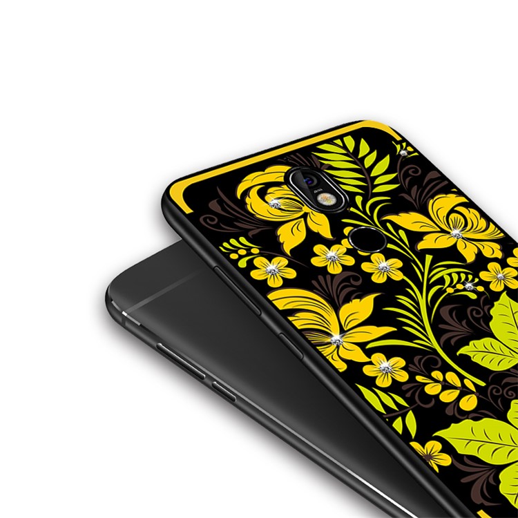 10Pcs/Set NXE Diamonds Decor Autumn Pattern TPU Featherweight Back Case for Nokia 7 - Style E-5