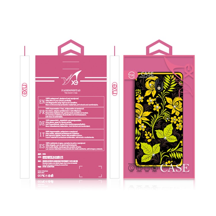 10Pcs/Set NXE Diamonds Decor Autumn Pattern TPU Featherweight Back Case for Nokia 7 - Style E-6