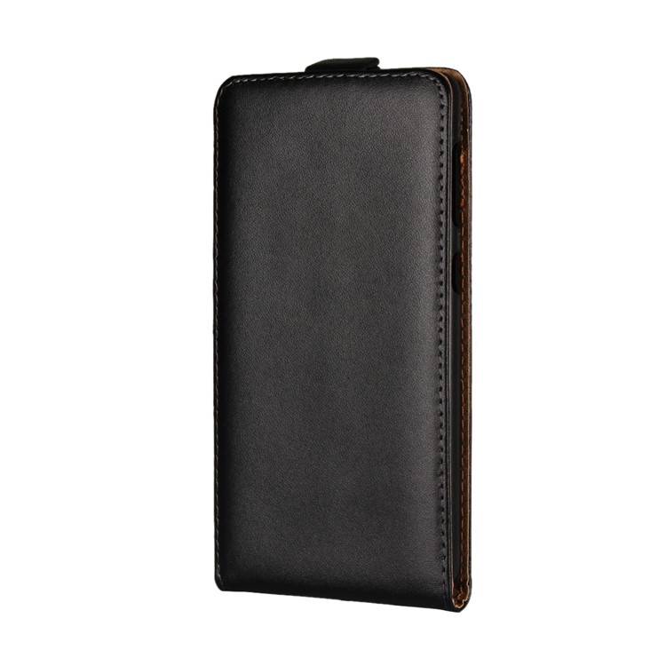Vertical Split Genuine Leather Mobile Phone Case for Nokia 7 - Black-2