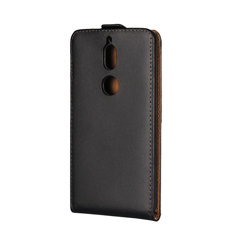 Vertical Split Genuine Leather Mobile Phone Case for Nokia 7 - Black-3