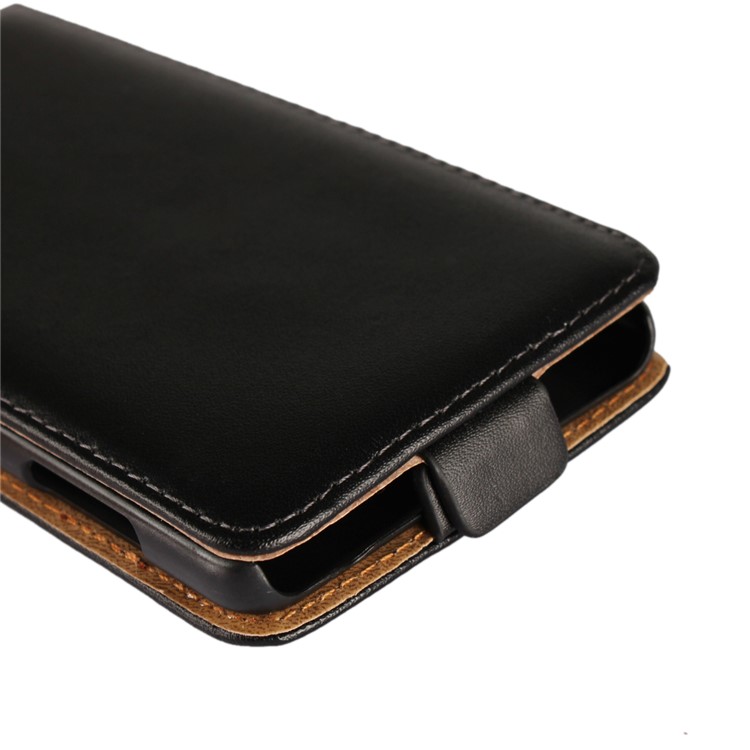 Vertical Split Genuine Leather Mobile Phone Case for Nokia 7 - Black-7
