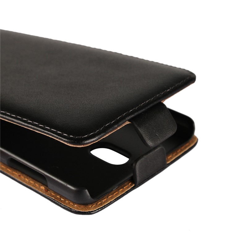 Vertical Split Genuine Leather Mobile Phone Case for Nokia 7 - Black-8