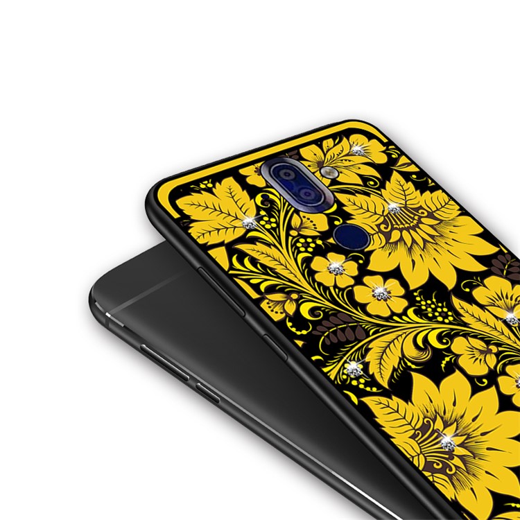 10Pcs/Set NXE Diamonds Decor Autumn Pattern TPU Back Case for Nokia 9 / 8 Sirocco - Style A-5