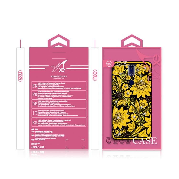10Pcs/Set NXE Diamonds Decor Autumn Pattern TPU Back Case for Nokia 9 / 8 Sirocco - Style A-6