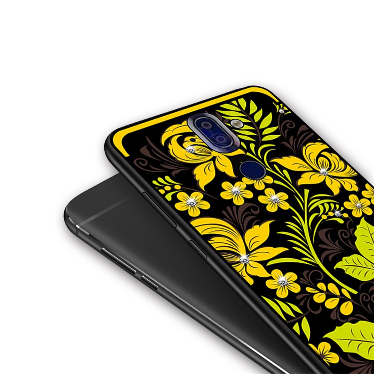 10Pcs/Set NXE Diamonds Decor Autumn Pattern TPU Back Cover for Nokia 9 / 8 Sirocco - Style B-5