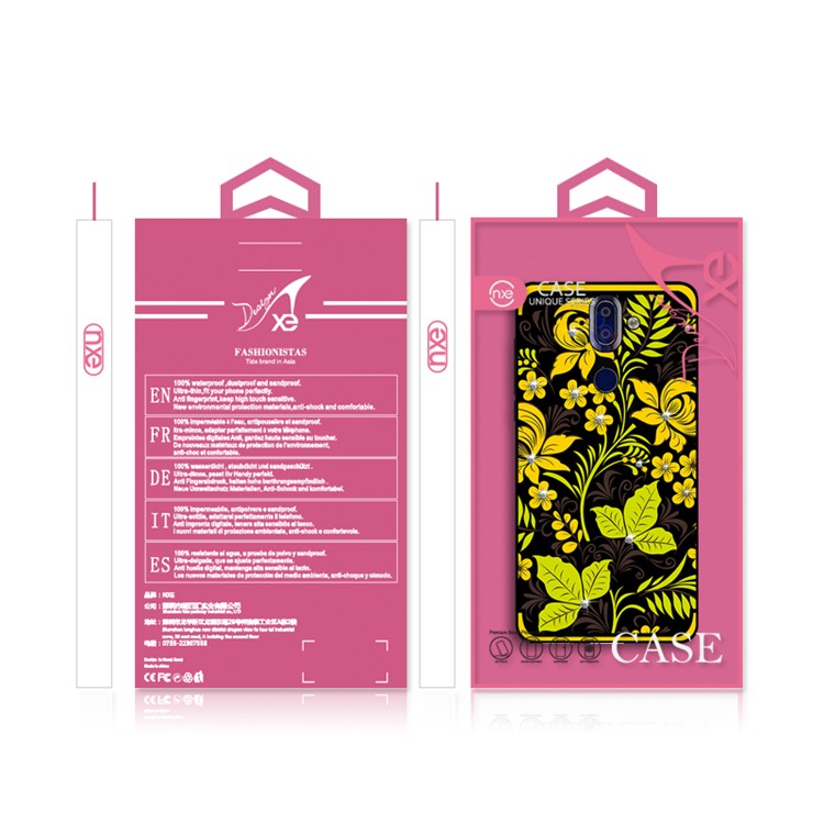 10Pcs/Set NXE Diamonds Decor Autumn Pattern TPU Back Cover for Nokia 9 / 8 Sirocco - Style B-6