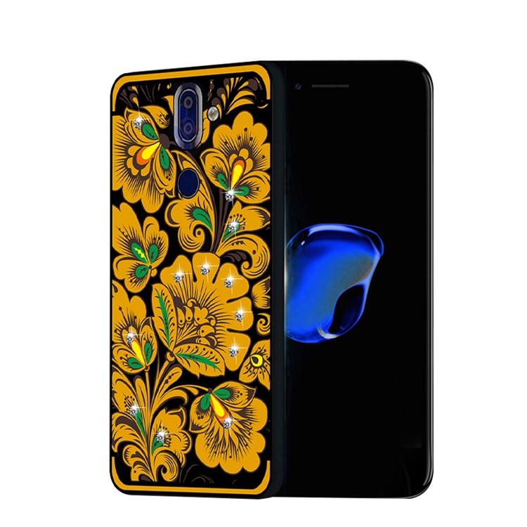 10Pcs/Set NXE Diamonds Decor Autumn Pattern TPU Back Shell for Nokia 9 / 8 Sirocco - Style C-3
