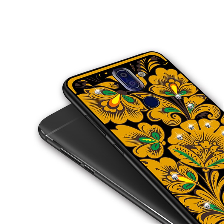 10Pcs/Set NXE Diamonds Decor Autumn Pattern TPU Back Shell for Nokia 9 / 8 Sirocco - Style C-6