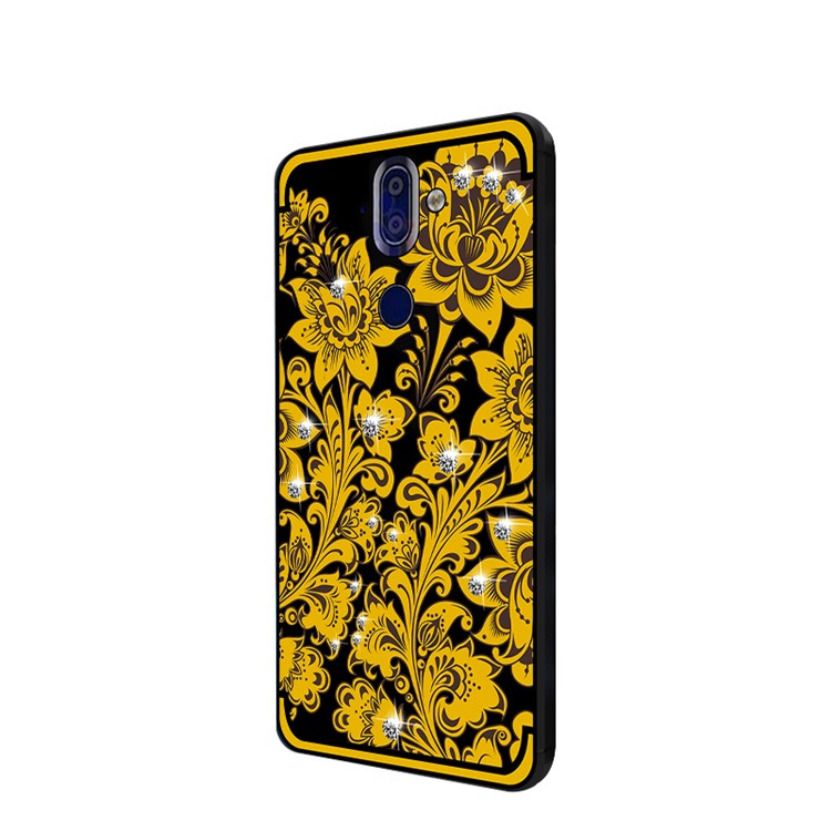 10Pcs/Set NXE Diamonds Decor Autumn Pattern TPU Back Casing for Nokia 9 / 8 Sirocco - Style D-2