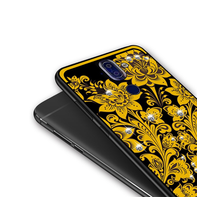 10Pcs/Set NXE Diamonds Decor Autumn Pattern TPU Back Casing for Nokia 9 / 8 Sirocco - Style D-5