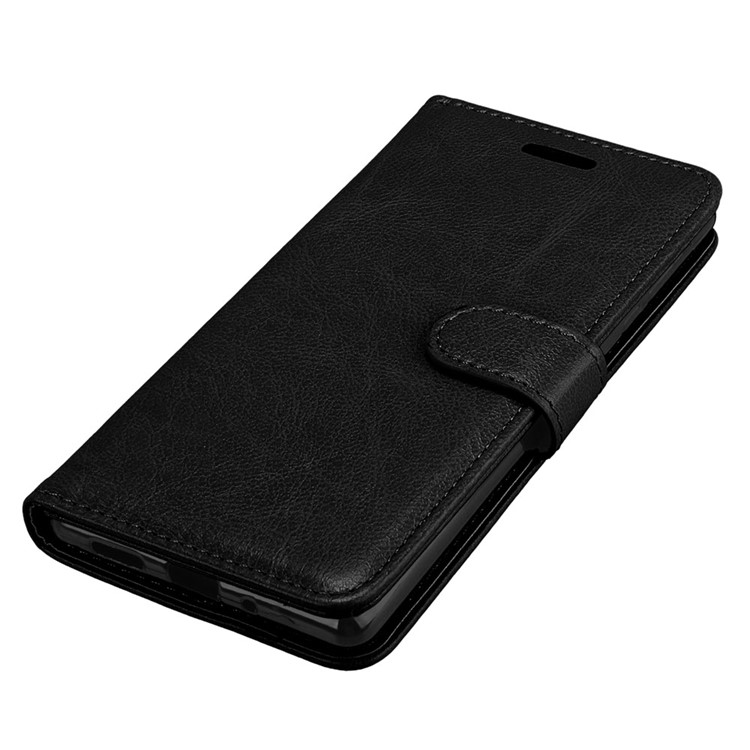 Pure Color Crazy Horse Wallet Stand Protective Leather Case for Nokia 3 - Black-11