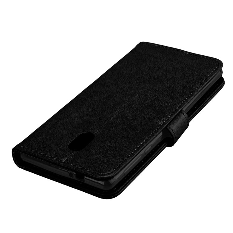 Pure Color Crazy Horse Wallet Stand Protective Leather Case for Nokia 3 - Black-12